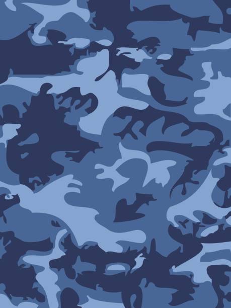 Camouflage Pattern Background Vector Illustration Classic Clothing Style  Masking Camo Repeat Print Blue Colors Marines Texture Stock Illustration -  Download Image Now - iStock