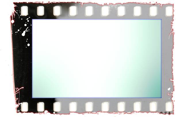 istock Grunge  film strip frame isolated on white. 682571326