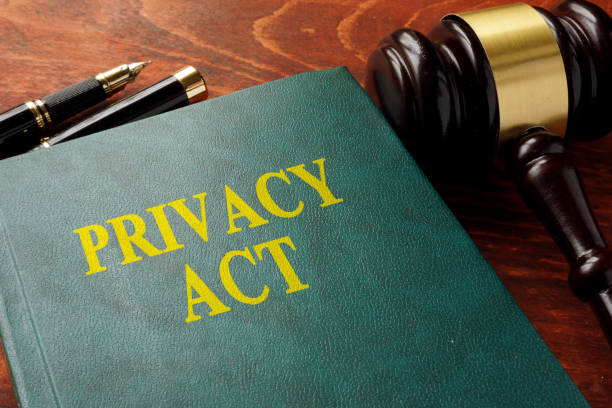Title privacy act on the book. stock photo