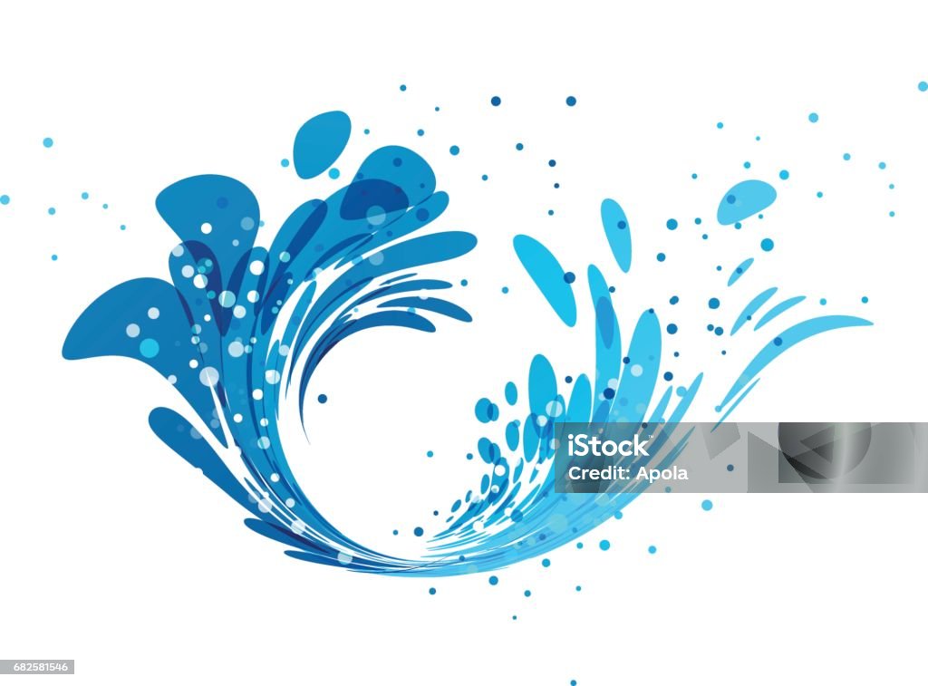 Splash wave design on white Splash wave design on white background Water stock vector