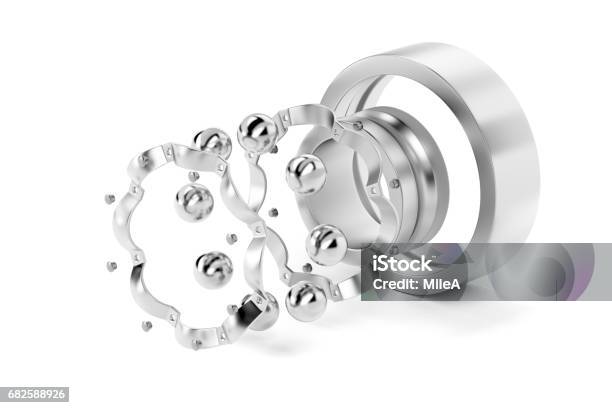 Disassembled Ball Bearing Stock Photo - Download Image Now - Ball Bearing, Machine Part, Mechanic