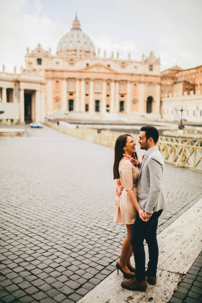 istock Loving couple in the Vatican, Italy 682589026