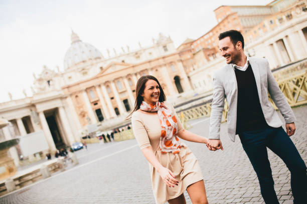 istock Loving couple in the Vatican, Italy 682589042