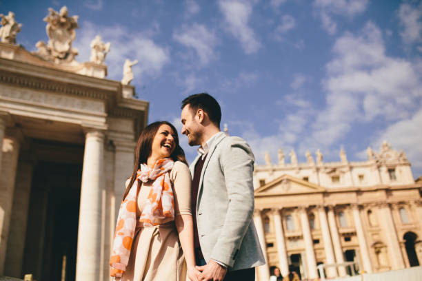 istock Loving couple in the Vatican, Italy 682589044