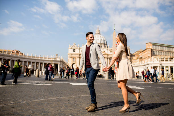 istock Loving couple in the Vatican, Italy 682589050