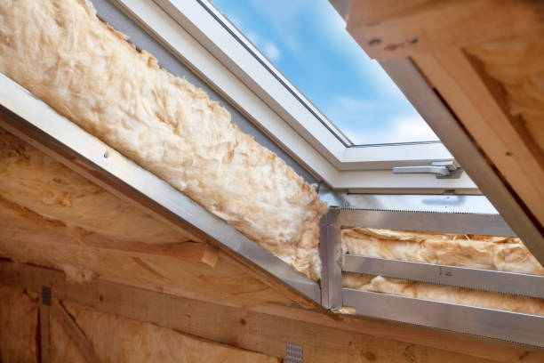 istock Plastic (mansard) or skylight window on attic with environmentally friendly and energy efficient thermal insulation rockwool. 682596466