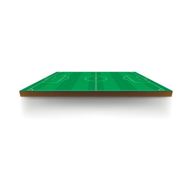 istock Green football field icon, cartoon style 682596896