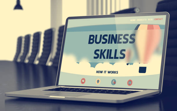 istock Business Skills Concept on Laptop Screen. 3D 682604054