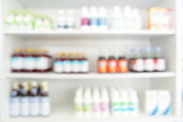 istock Blurred of medicine shelf 682609640