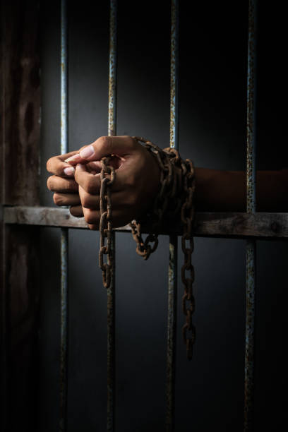 istock Close up hand of the prisoner 682609770