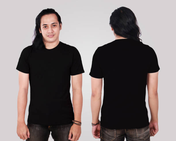 istock Blank Black Shirt on Asian Male Model 682622992