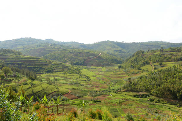 Countryside in the area of Kibeho - Rwanda stock photo