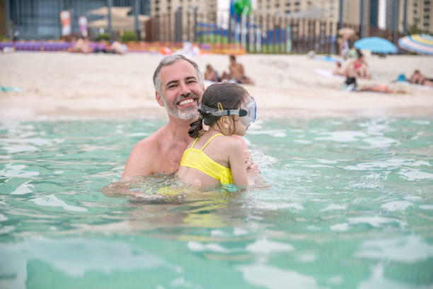 istock Father And Daughter Enjoying At The Dubai Beach 682639220