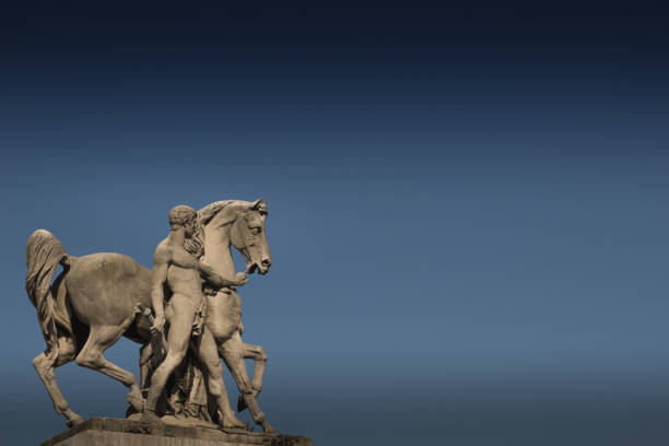 istock Statue of a Man and a Horse 682639636