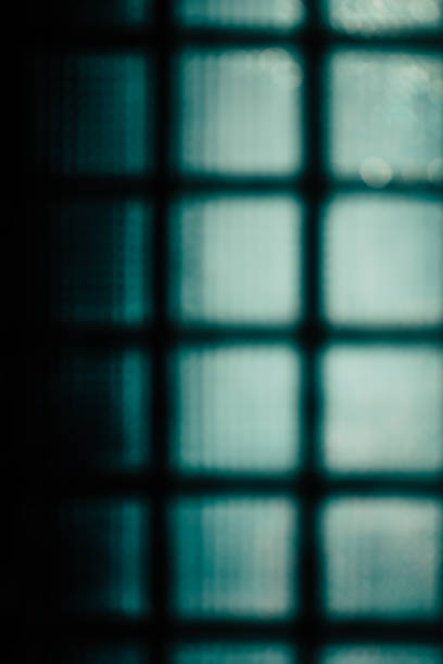 istock Green abstract blurred background. The wall of glass blocks 682639776