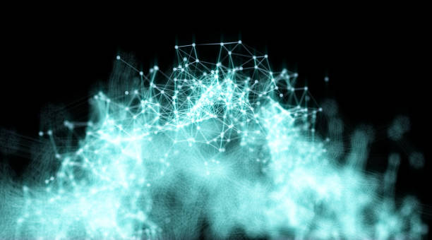 istock Abstract green geometry surfaces, lines and points background, Used as digital wallpaper and technology background. 682662054
