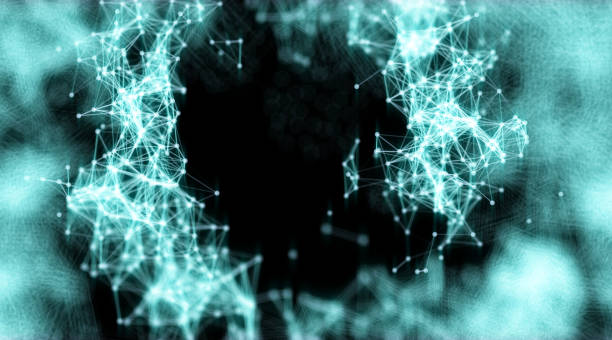 istock Abstract green geometry surfaces, lines and points background, Used as digital wallpaper and technology background. 682662062