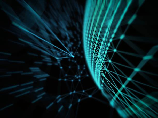 istock Abstract technology network mesh and destroy sphere cyber geometry orb and polygonal lines and dots. Futuristic Technology, digitally generated image, 3d rendering 682664500
