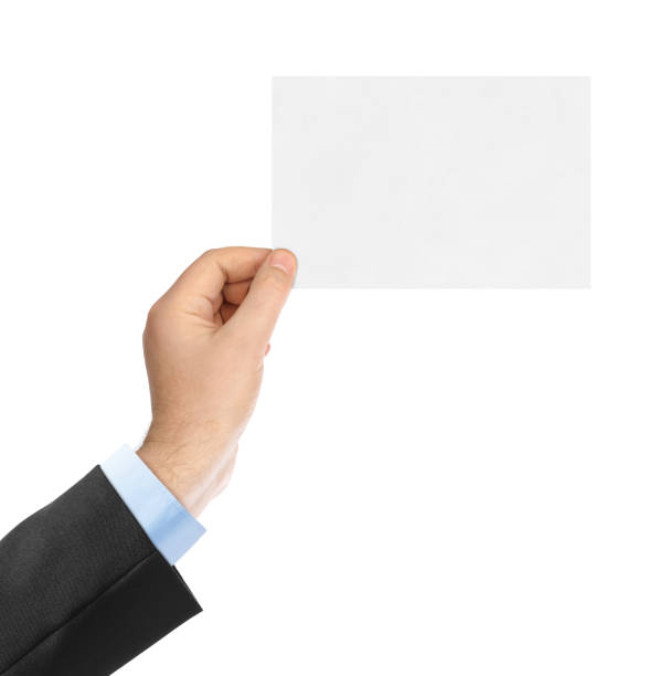 istock Blank paper card in hand 682665092