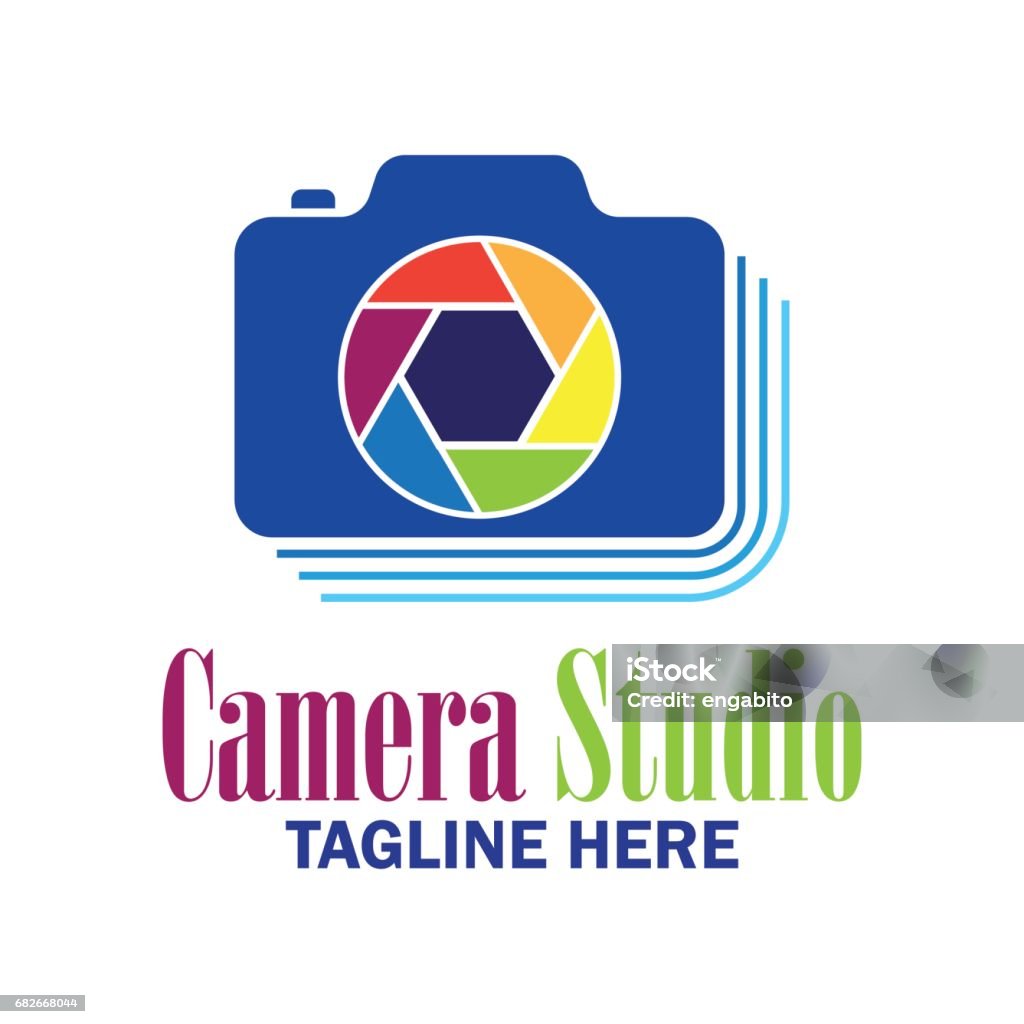 camera studio, shutter, camera store icon with text space for your slogan / tagline, vector illustration Aperture stock vector