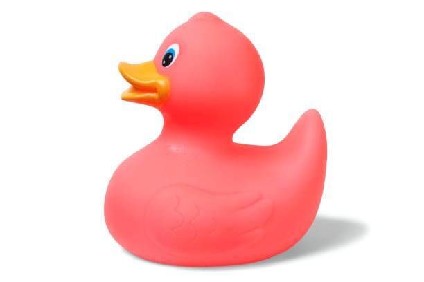 anatra di gomma rosa - rubber duck foto e immagini stock