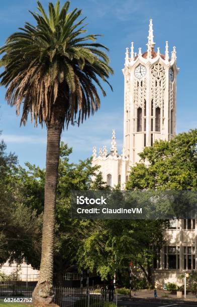 Clock Tower Of Auckland University Stock Photo - Download Image Now - Albert Park, Auckland, City