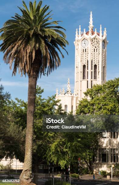 Clock Tower Of Auckland University Stock Photo - Download Image Now - Albert Park, Auckland, City