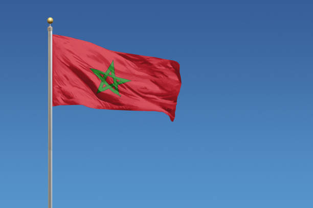 flag of morocco - moroccan flag imagens e fotografias de stock