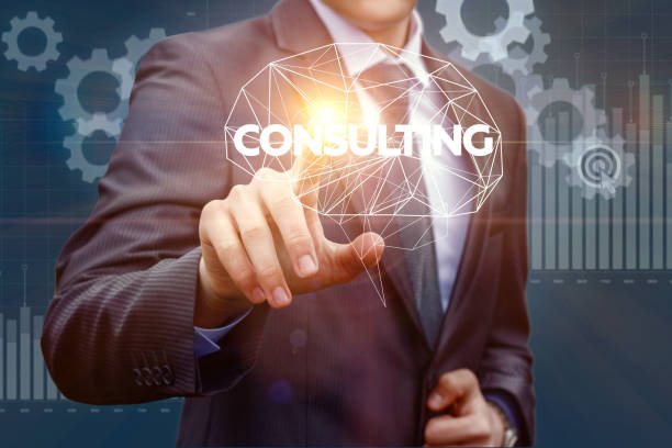 istock Business man touched consulting . 682695628