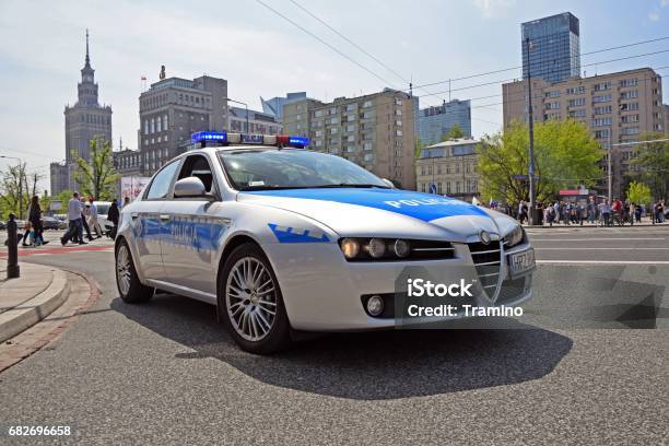 Alfa Romeo 159 Police Car On The Street Stock Photo - Download Image Now - Alfa Romeo, Architecture, Automobile Industry