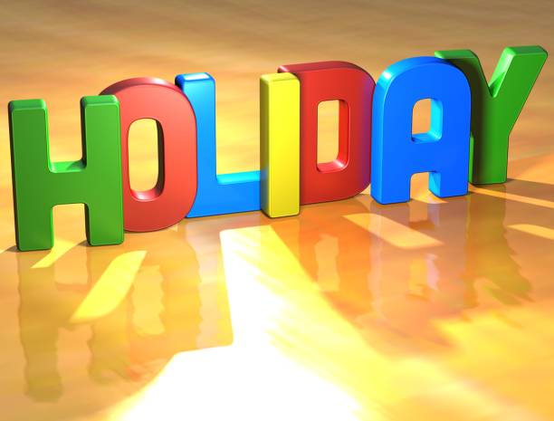 istock Word Holiday on yellow background 682703346