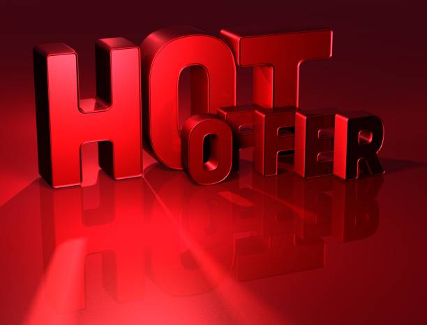 istock 3D Word Hot Offer on red background 682706946
