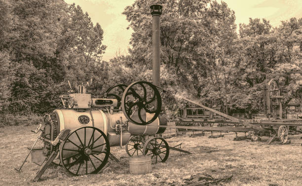 Motor force by steam engine.