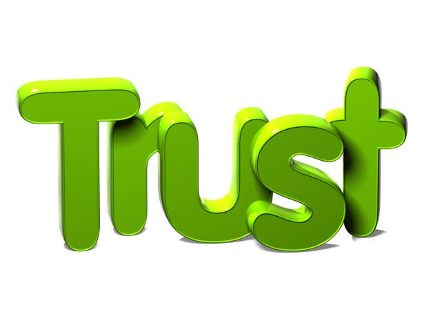 istock 3D Green Word Trust on white background 682711308