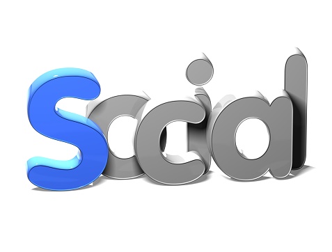 3D Word Social on white background