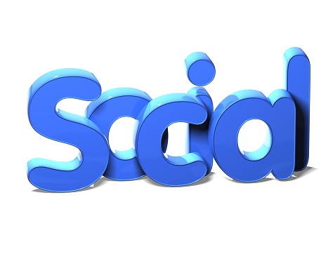 3D Word Social on white background