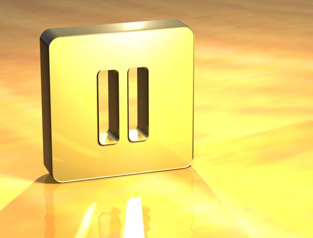 istock 3D Pausa Gold Sign 682714752