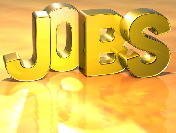 istock 3D Word Jobs on gold background 682715380