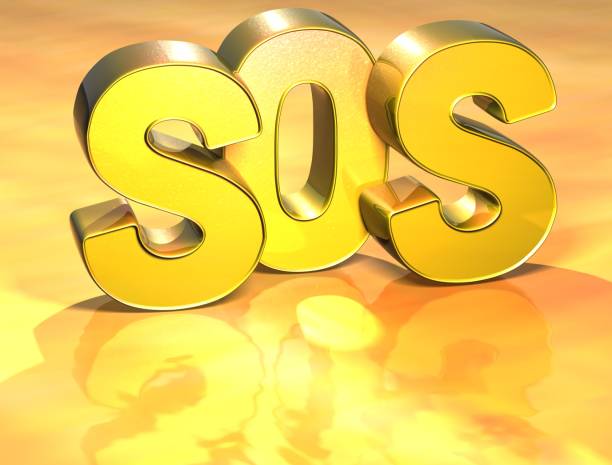 istock 3D Word SOS on gold background 682716038