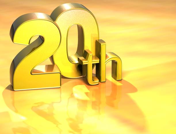 istock 3D Word Twentieth on gold background 682716432
