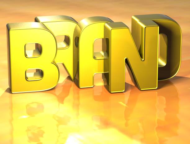 3D Word Brand on yellow background