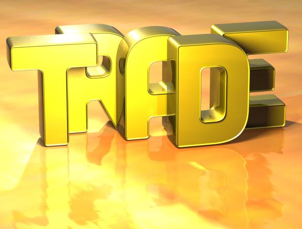 istock 3D Word Trade on yellow background 682716938