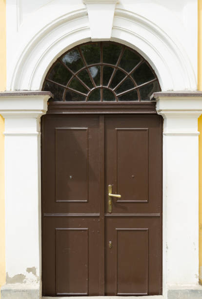 istock Brown wooden door 682725166