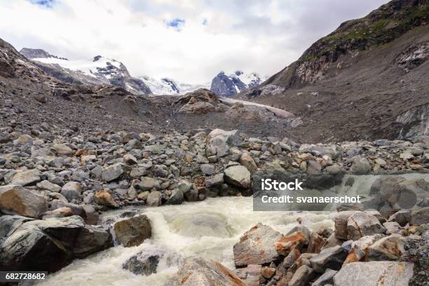 Melting Water Of The Morteratsch Glacier In The Rhaetian Alps Near St Moritz Stock Photo - Download Image Now