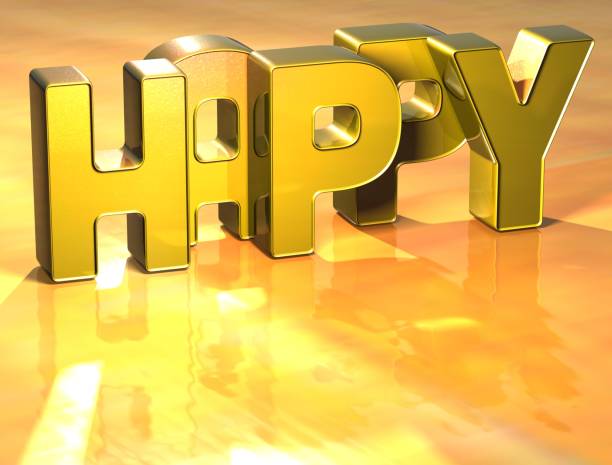 istock Word Happy on yellow background 682731278