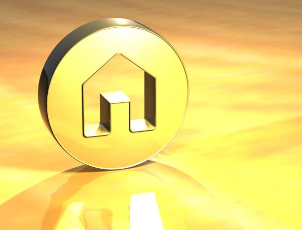 istock 3D House Gold Sign 682731528