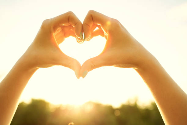 istock Hands in shape of the heart in  sun 682736614