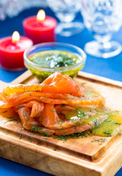 istock Gravadlax, Scandinavian-style smoked salmon with dill 682746308