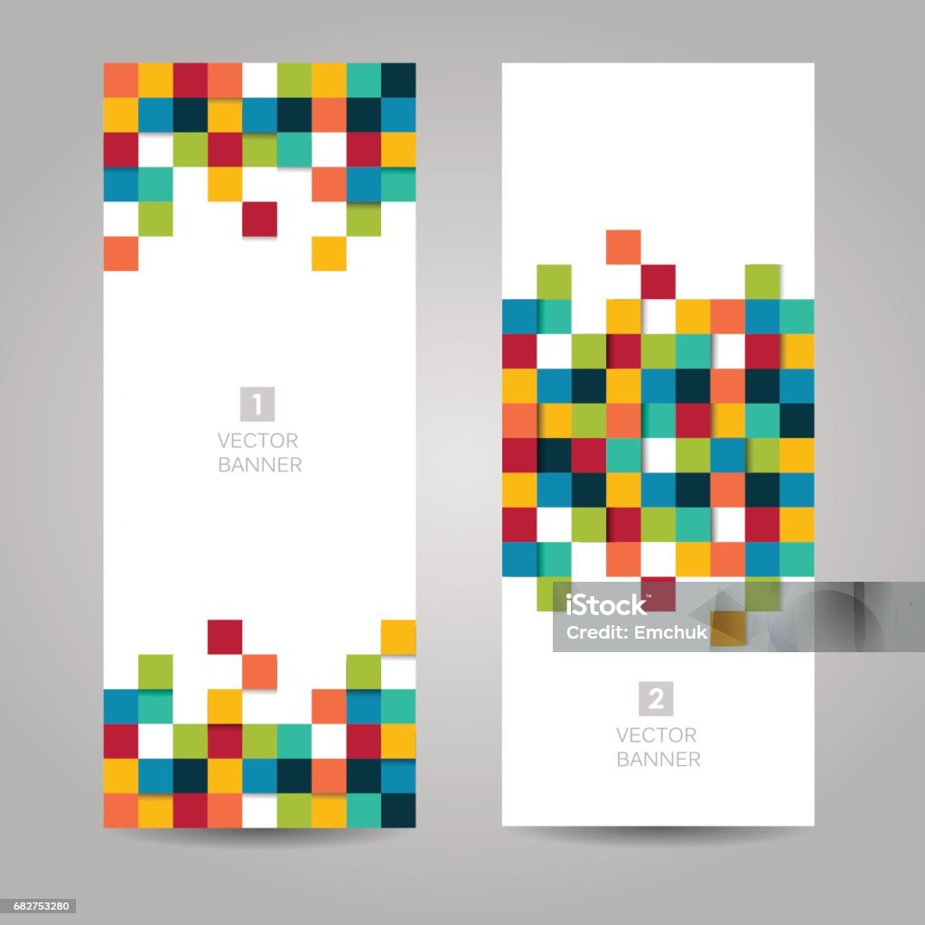Vector banner with colorful squares Abstract vector banner with colorful squares Square - Composition stock vector