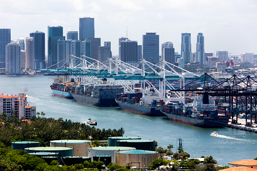 Aerial view of Port of Miami